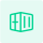 Green minimalist line icon representing a 10-foot containerized battery energy storage system (BESS).