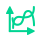 Green line chart graph icon on an X-Y axis, representing load profile analytics, power curve evaluation, and tariff structure analysis.