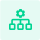 Green gear icon connected to three branched node squares, representing multi-source power integration, hybrid energy coordination, and centralized control.