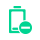 Green vertical battery outline icon with a minus symbol in a badge, representing energy discharge during peak demand or high price intervals.