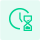 Green clock and hourglass icon, representing extended battery life and long-term operational durability.