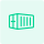 Green shipping container icon representing a factory-integrated 20-ft energy storage platform.
