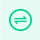 Green circular icon with opposing horizontal transfer arrows, representing fast static transfer switch (STS) power transfer and backup switching.