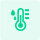 Green thermometer icon with liquid droplets, representing intelligent liquid cooling management.