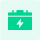 Green minimalist battery icon featuring a central lightning bolt, representing long-life LFP battery technology.