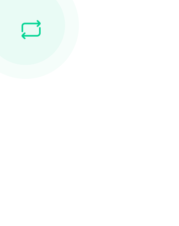 Green icon showing two opposing horizontal arrows forming a bi-directional flow loop, representing power conversion system (PCS) bidirectional AC/DC switching.