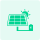 Green solar panel, sun, and battery icon, representing multi-source integration with PV panels and diesel generators.