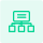 Green network hierarchy icon showing a central unit connected to multiple sub-units, representing flexible parallel expansion.