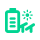 Green battery icon paired with a sun and solar panel symbol, representing clean energy self-consumption and renewable power prioritization.