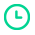 Green clock icon representing project delivery timeline and schedule planning.