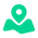 Green map pin icon over an open map representing installation site details and geographical location.