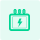 Green battery pack icon with a lightning bolt symbol, representing independent string-level monitoring and optimization.