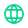 Green globe icon representing the worldwide exporting countries and global reach of Sunpal battery energy storage systems.