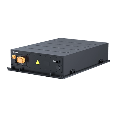 Sunpal Energy Storage System (ESS) lithium battery pack module enclosed in a dark grey industrial chassis with safety terminals.