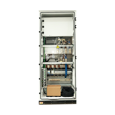 Internal view of a Sunpal Energy Storage System (ESS) Point of Connection (POC) cabinet showing busbars, wiring, and electrical components.
